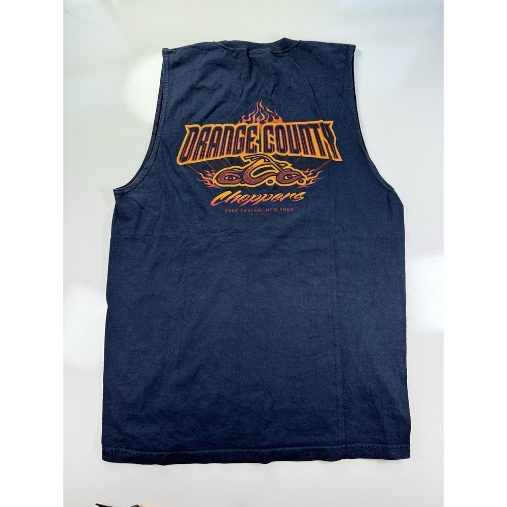 Orange County Choppers Shirt L Sleeveless Muscle Shirt biker tee *cut Distressed